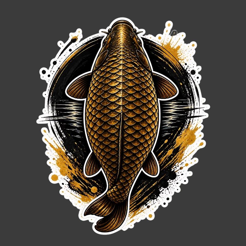 Golden Carp Top View Premium-Angeldesign