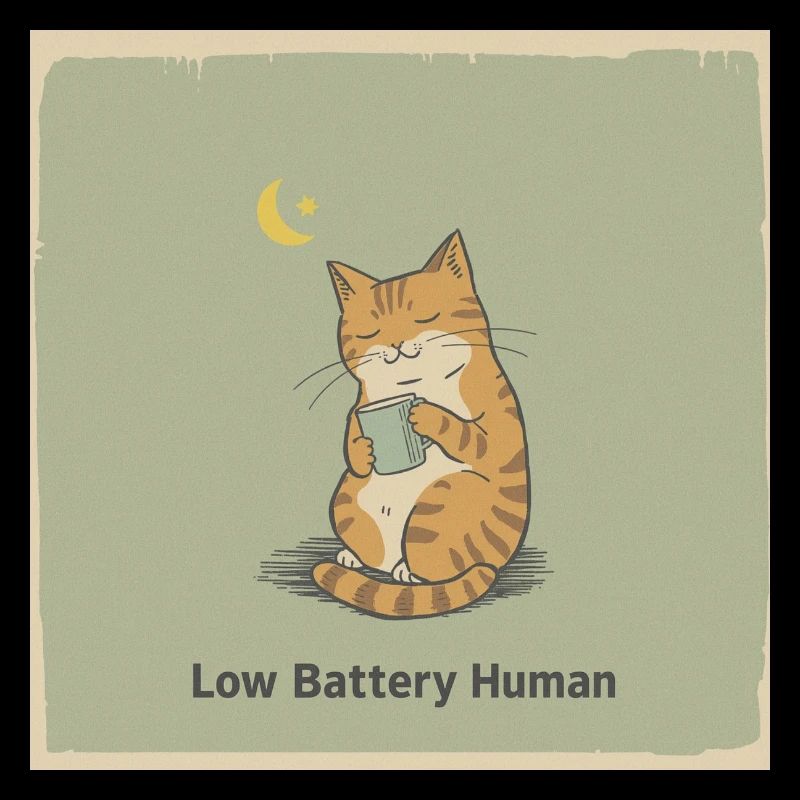 Low Battery Cat Tee