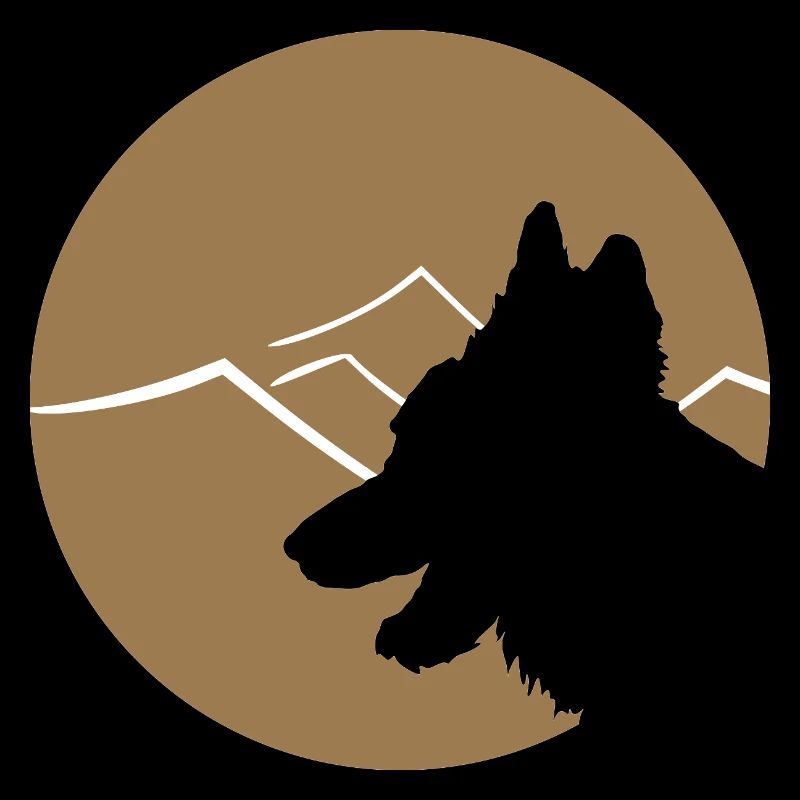 Schäferhund Silhouette im Kreis