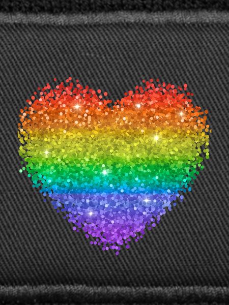 Rainbow Heart Glitter Dots