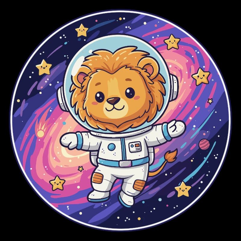Löwe-Astronaut im Weltraum