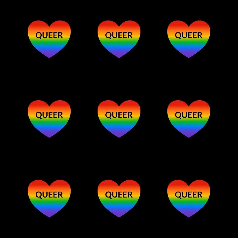 Queer Rainbow Hearts Pattern