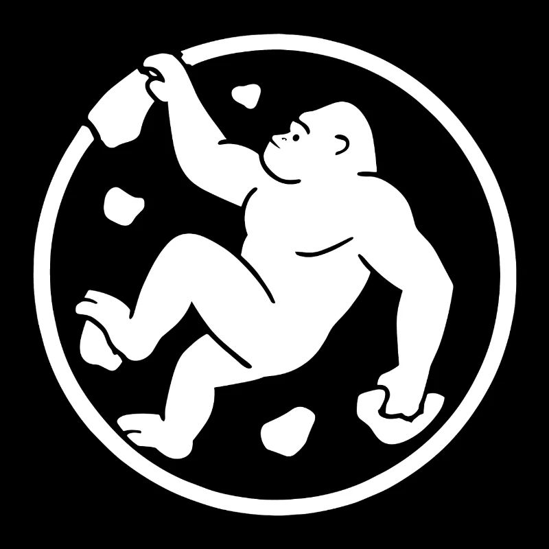 Gorilla Bouldering: Minimalist Badge Logo