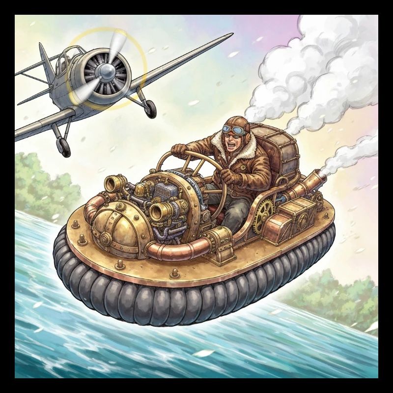 Steampunk Airboat River Chase