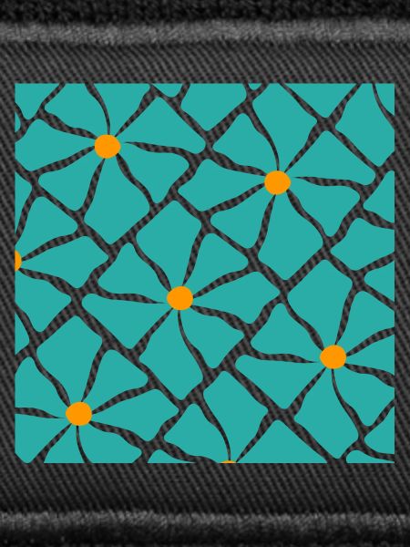 Turquoise Blossoms Mosaic Pattern