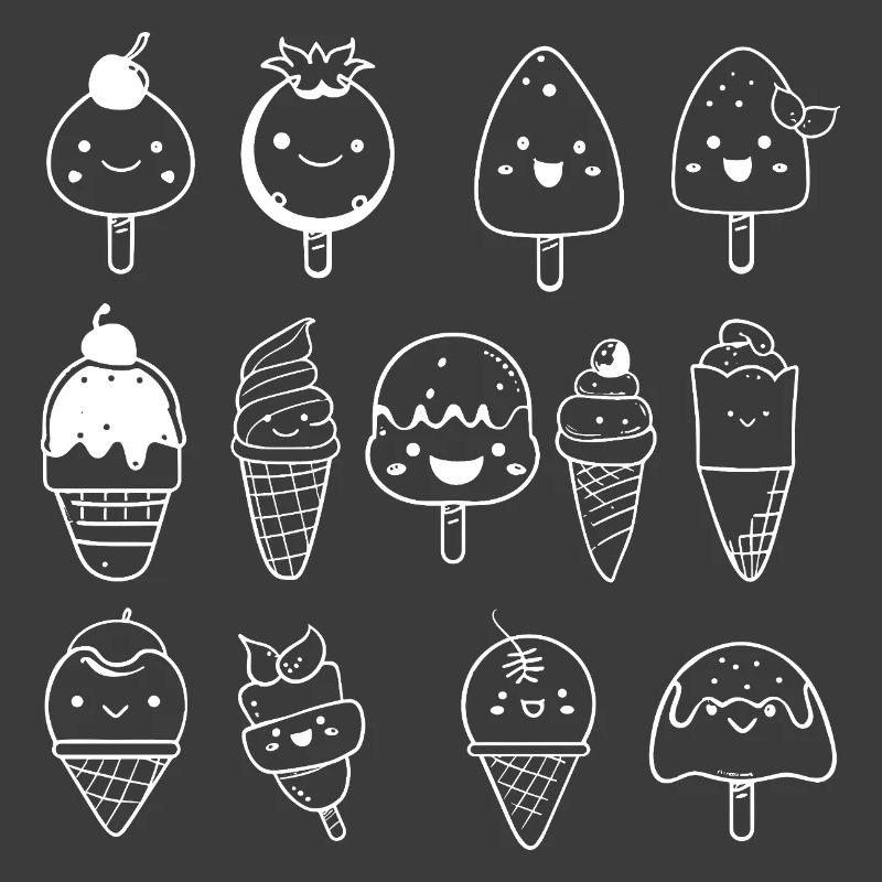 Variété de glaces Look comique