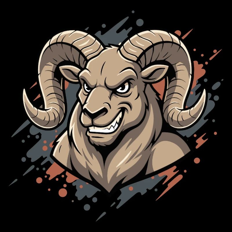 Aggressiver Ram-Maskot