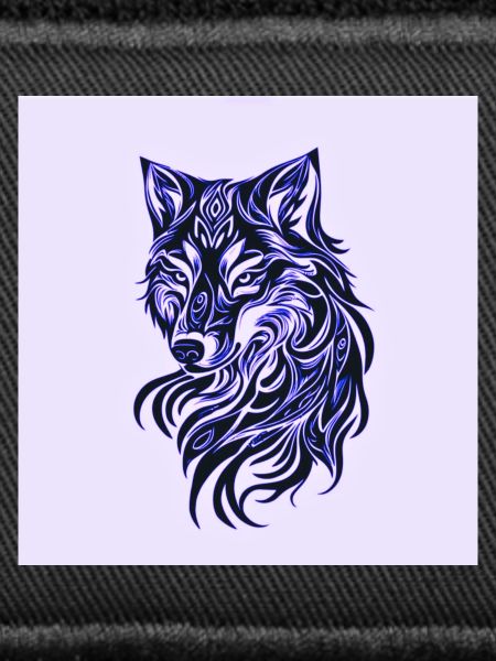 Wolfs Linienkunst in Blau