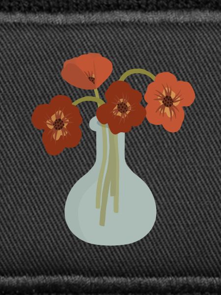 Rote Mohnvase Floral