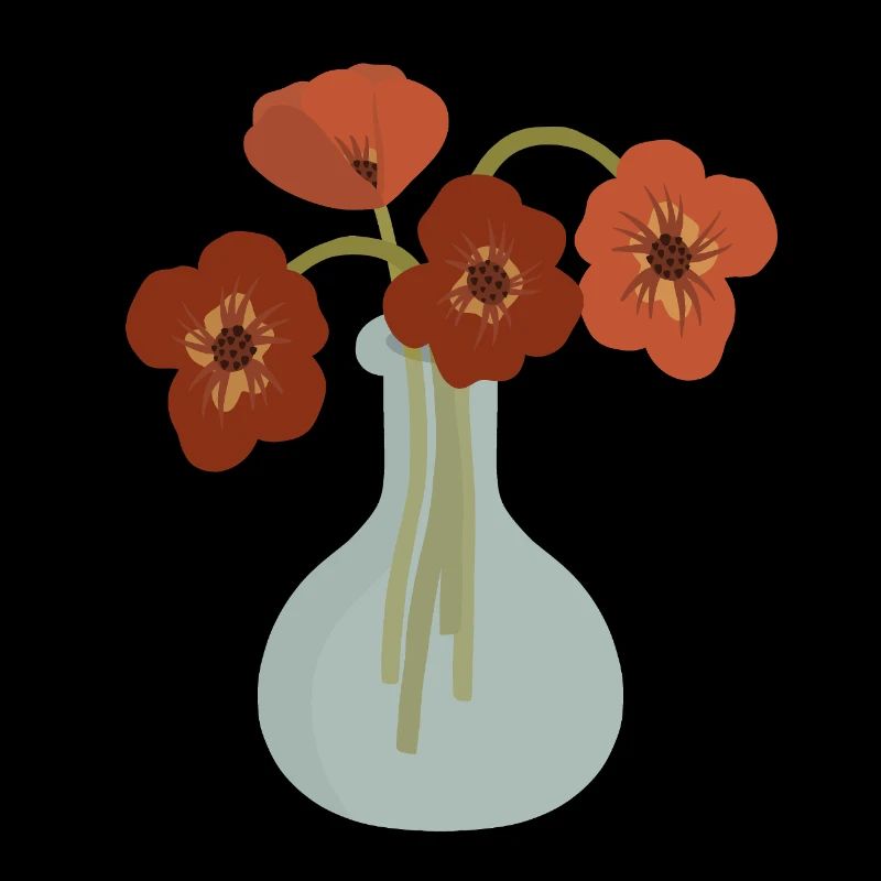 Rote Mohnvase Floral