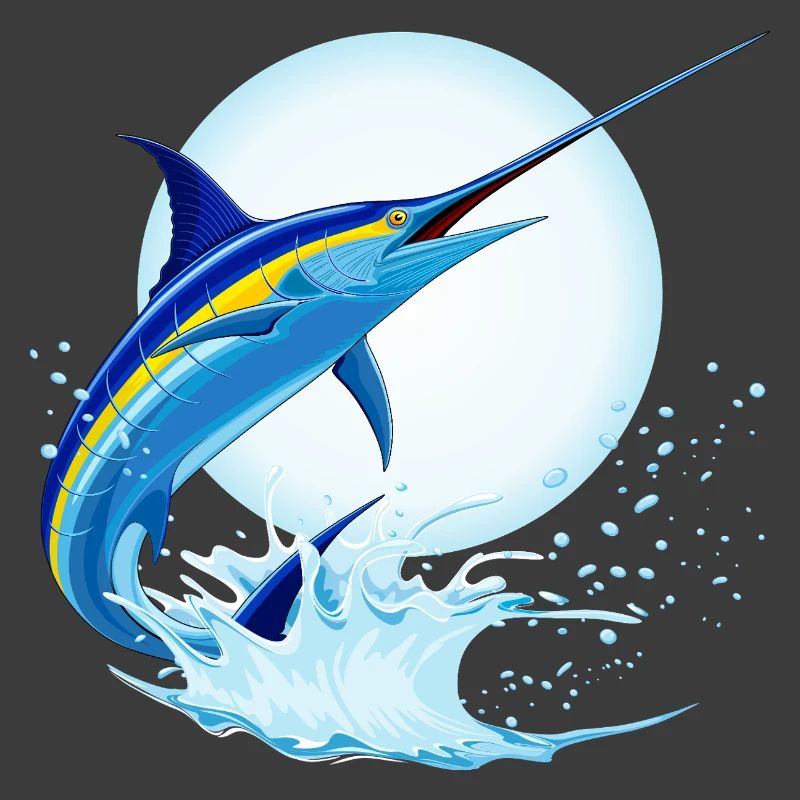 Marlin bleu Espadon sautant hors de l’océan