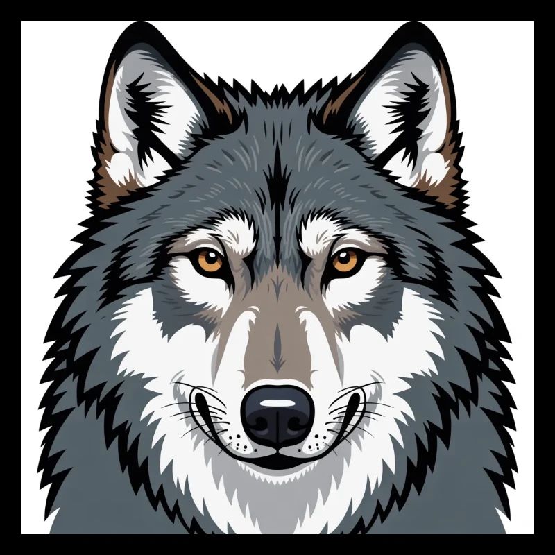 Portrait illustratif du loup