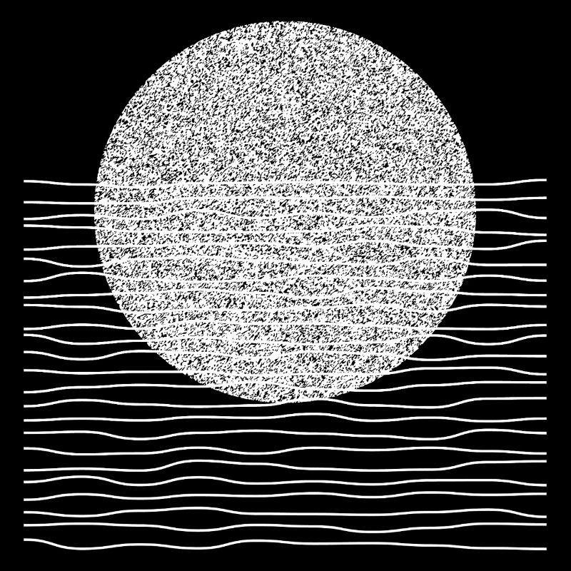 Monochrome Sun Over Waves