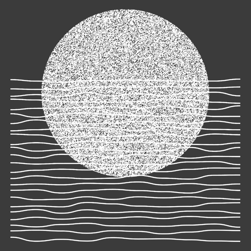 Monochrome Sun Over Waves