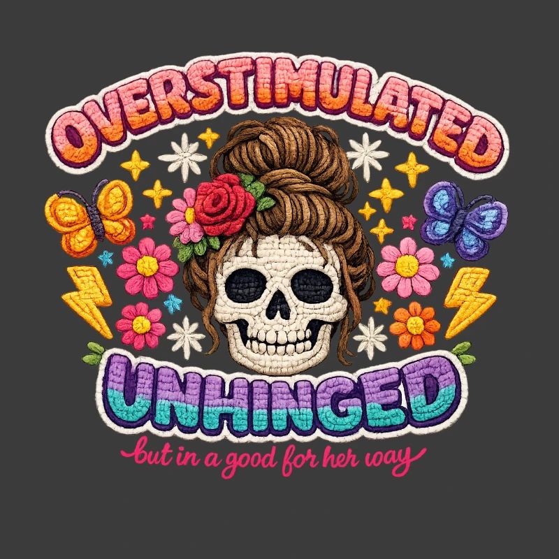 Overstimulated Unhinged Patch Skull