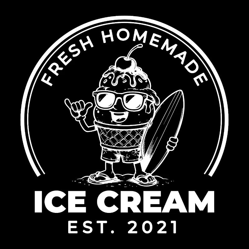 Fresh Homemade Eiscreme Surfer Style