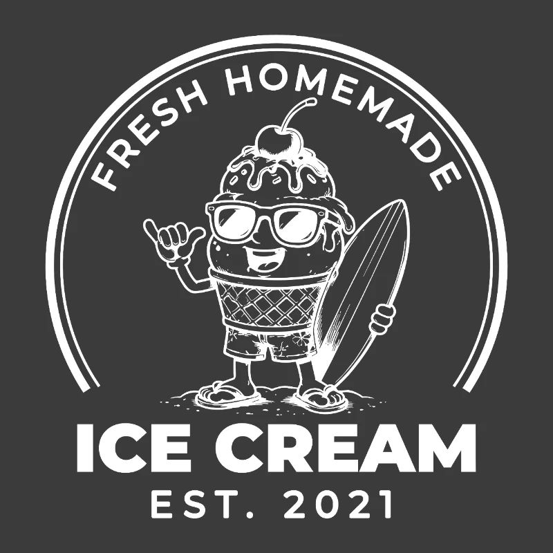 Fresh Homemade Eiscreme Surfer Style