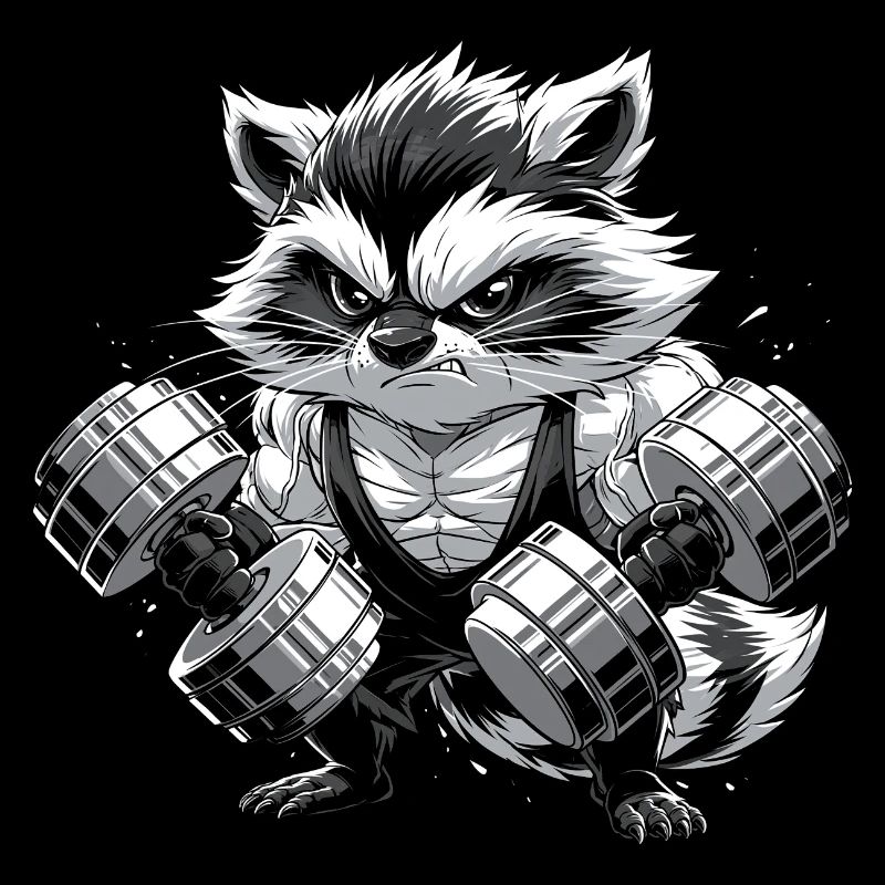 Trash Panda gewinnt lustiger Waschbär-Bodybuilder