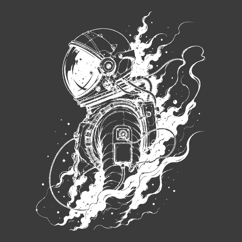Astronaut between stardust and eternity