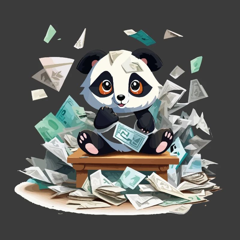 Pluie d’argent panda à la table