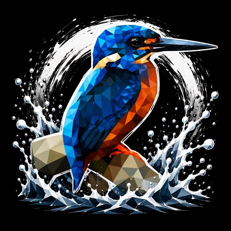Low-Poly-Eisvögel-Design