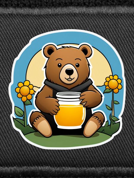 Teddybär mit einem Honigglas