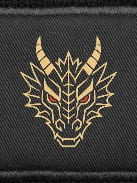 Gold Geometric Dragon Head