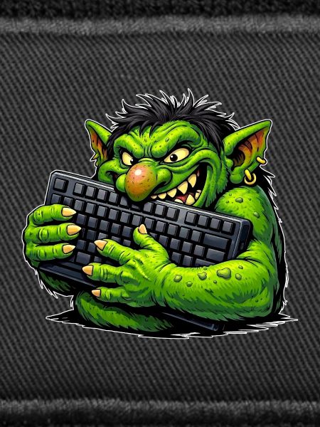 Malicious troll with keyboard