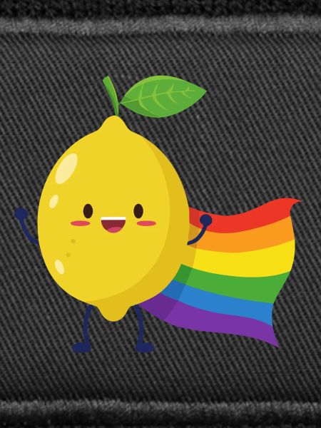 Lemon with rainbow cape