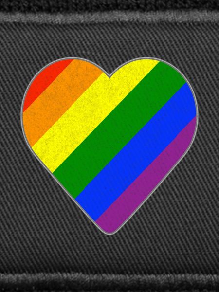 Heart with rainbow stripes