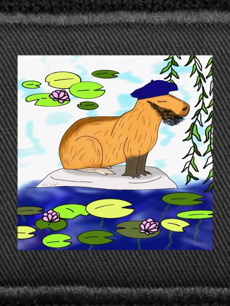 Capybara im Seerosen Teich