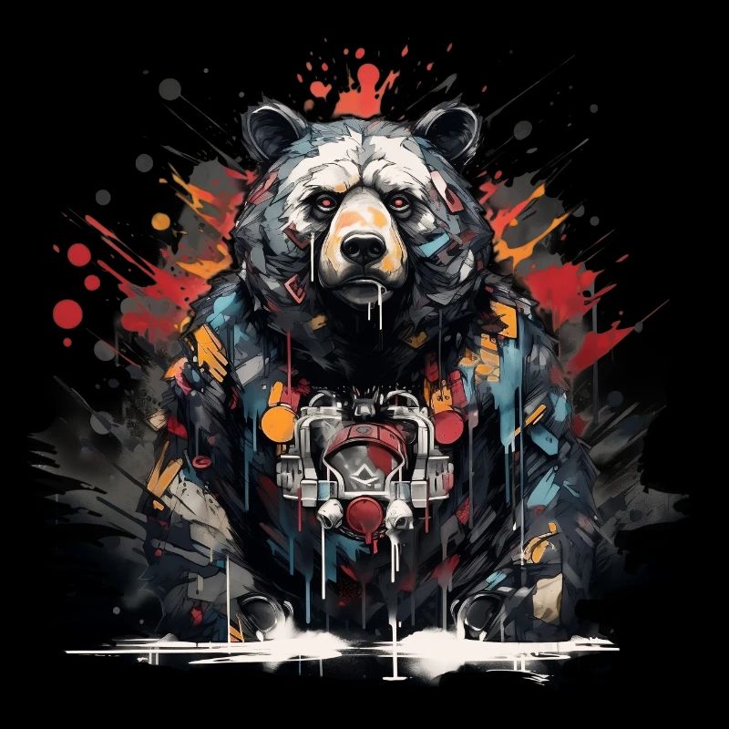 Roaring Bear. Graffiti-style strength.