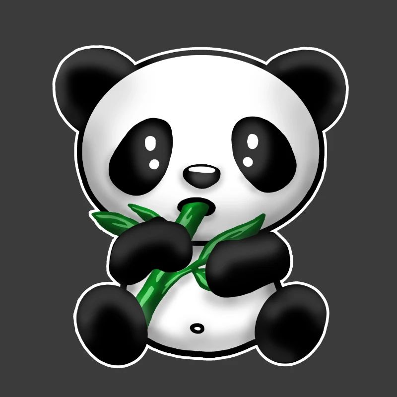 Panda with bamboo