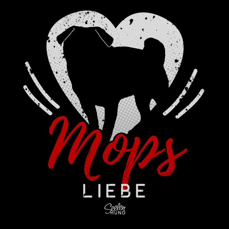 Mops-Liebe-Silhouette