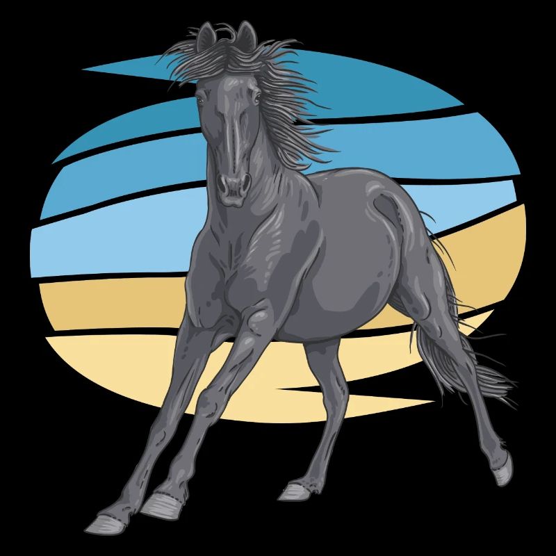 Grauer Pferd im Sunset-Schwung