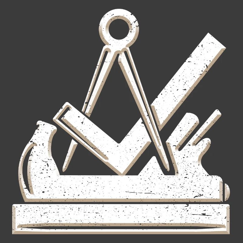 Carpenter et menuisier symbole de guilde 3D grunge utilisé