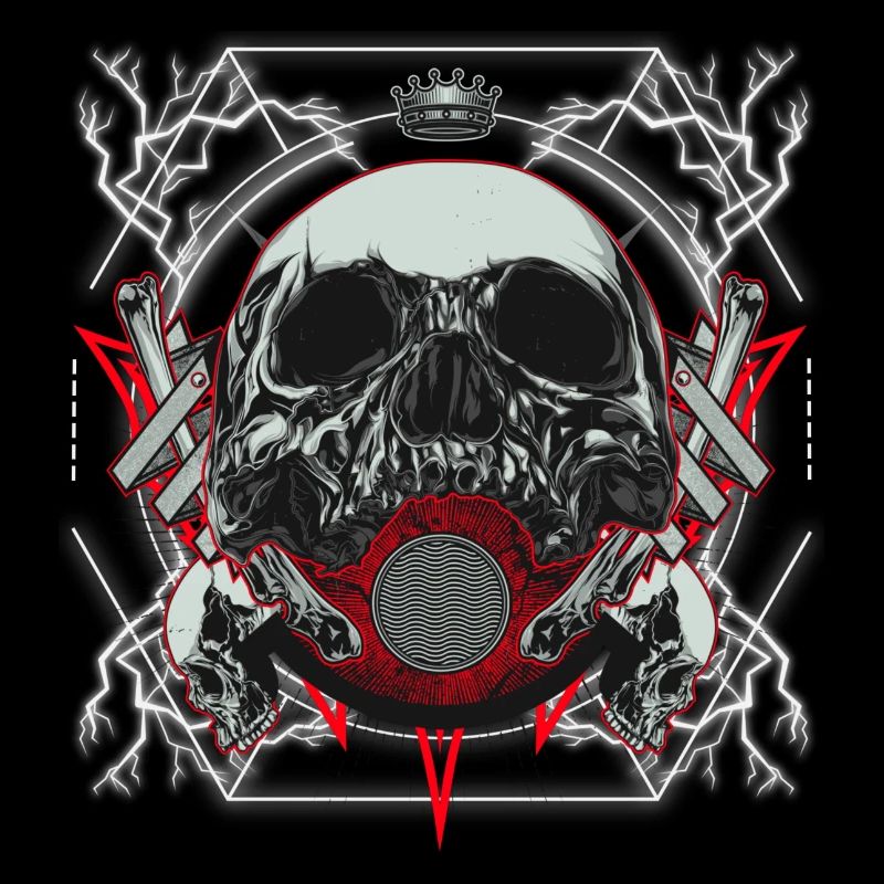 Skull Artwork with Lightning