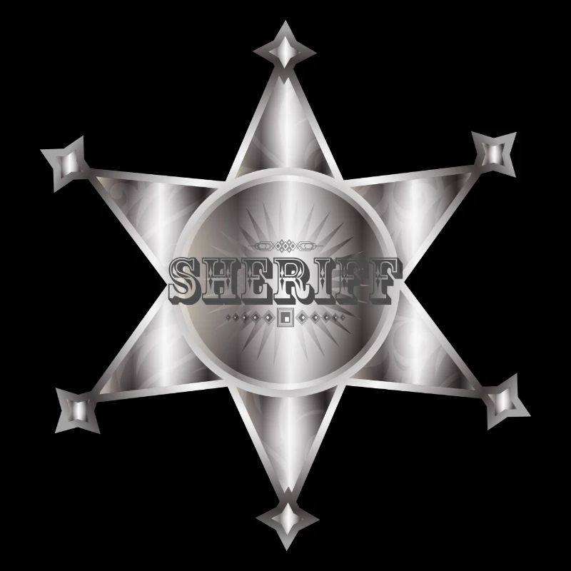 außergewöhnlicher silberfarbene Sheriffstern