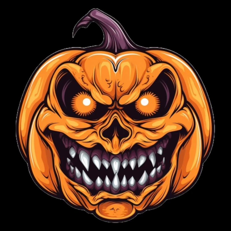 Spooky Halloween pumpkin with face