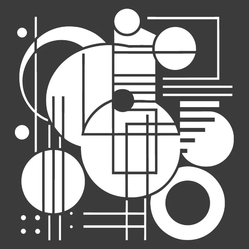 Geometric Black and White Pattern Print