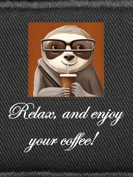 Faultier, das Kaffee trinkt.