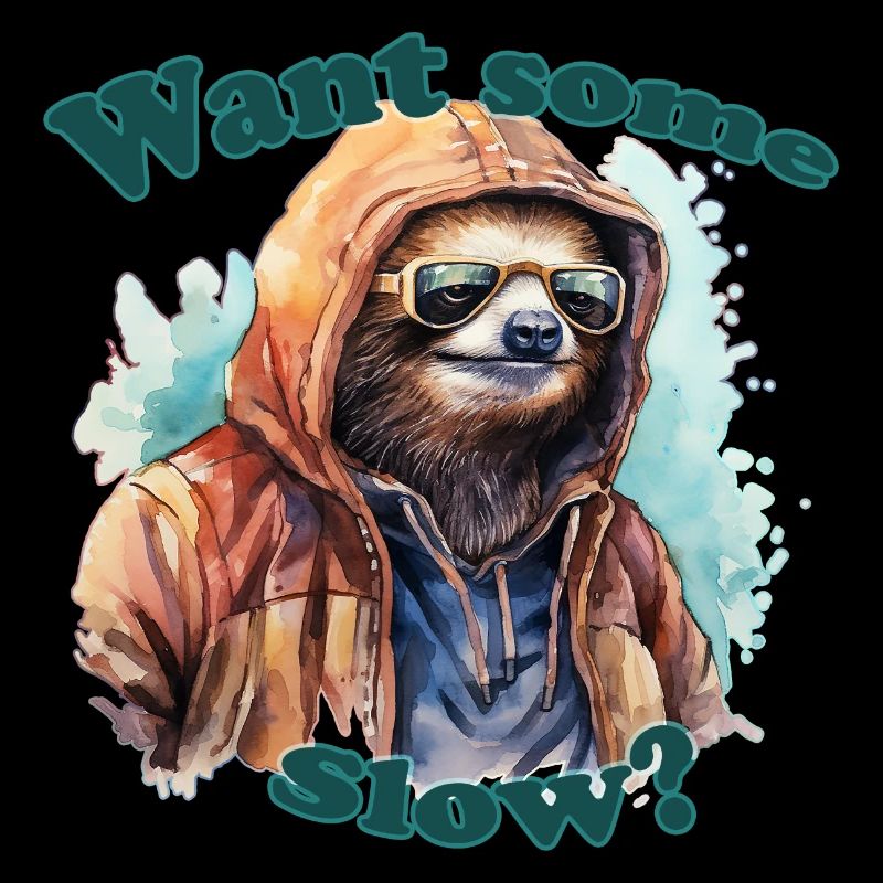 Faultier Bunte Wasserfarben Text