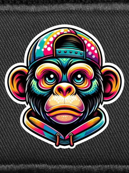 Affe Hoodie Cap bunt