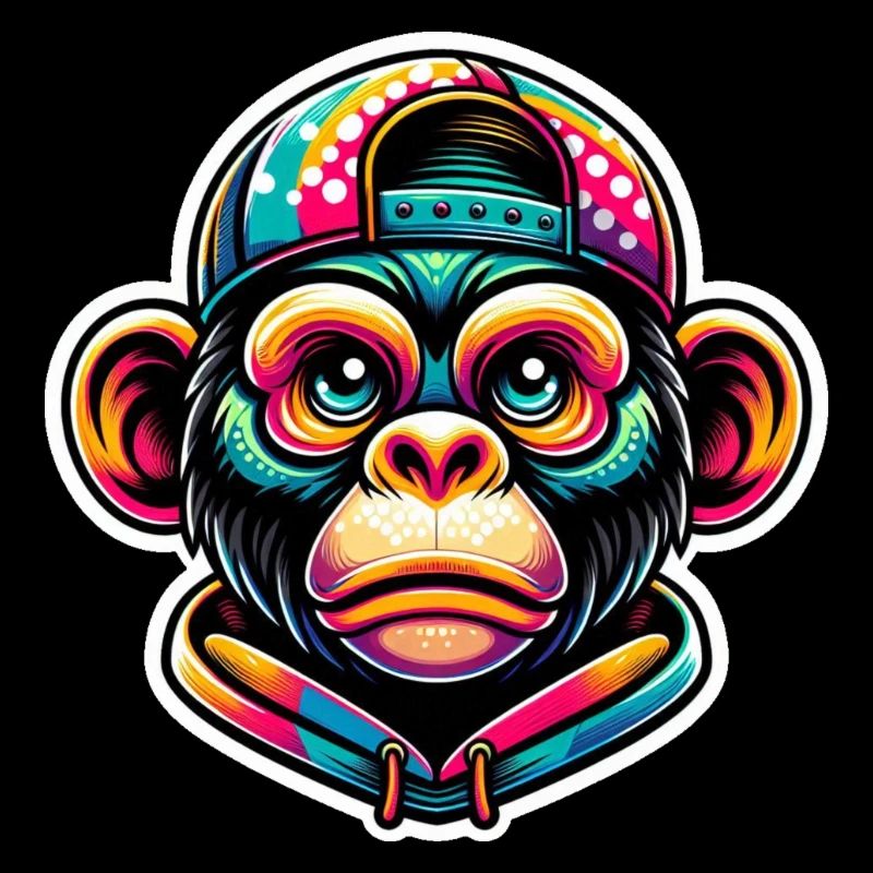 Monkey Hoodie Cap Coloré
