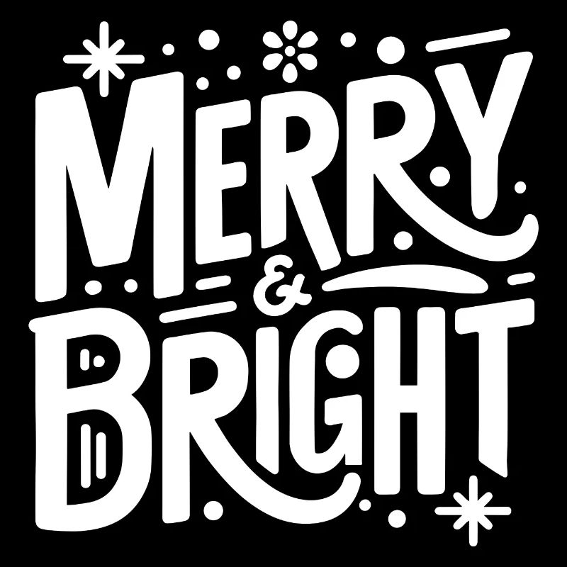 Merry & Bright Hand Lettering