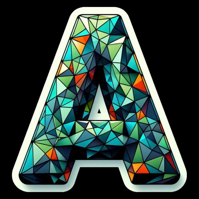 Letter A Polygon Colorful