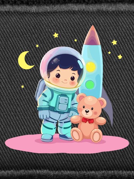 Astronaut with teddy bear