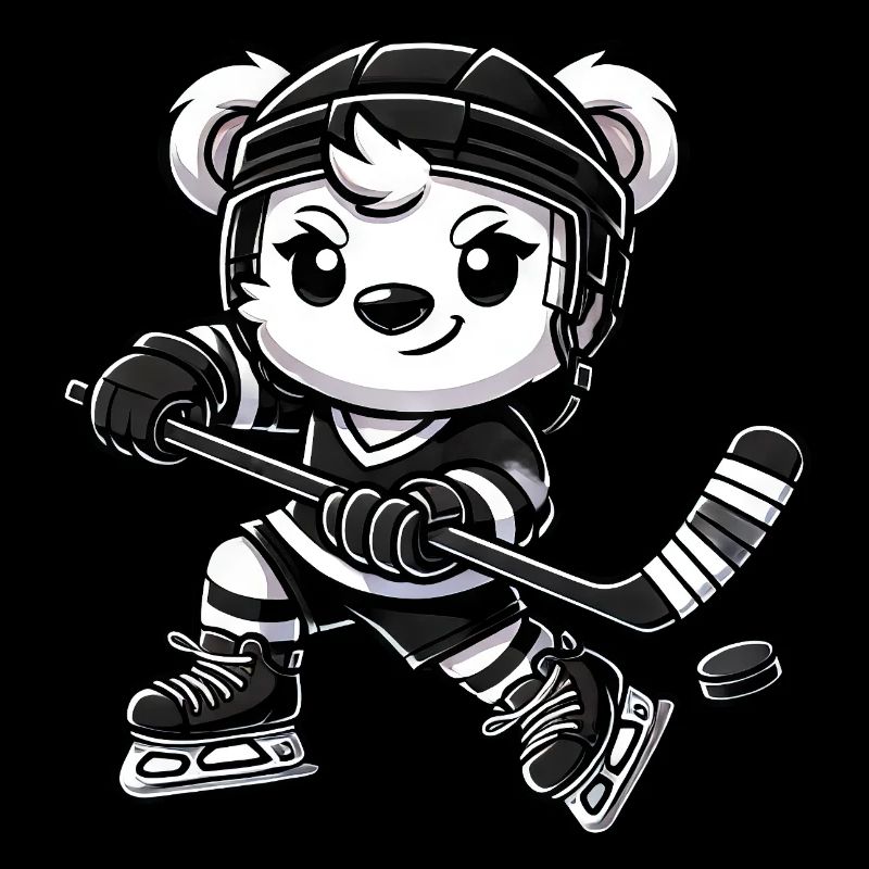 Eisbär Chibi Eishockeyspieler