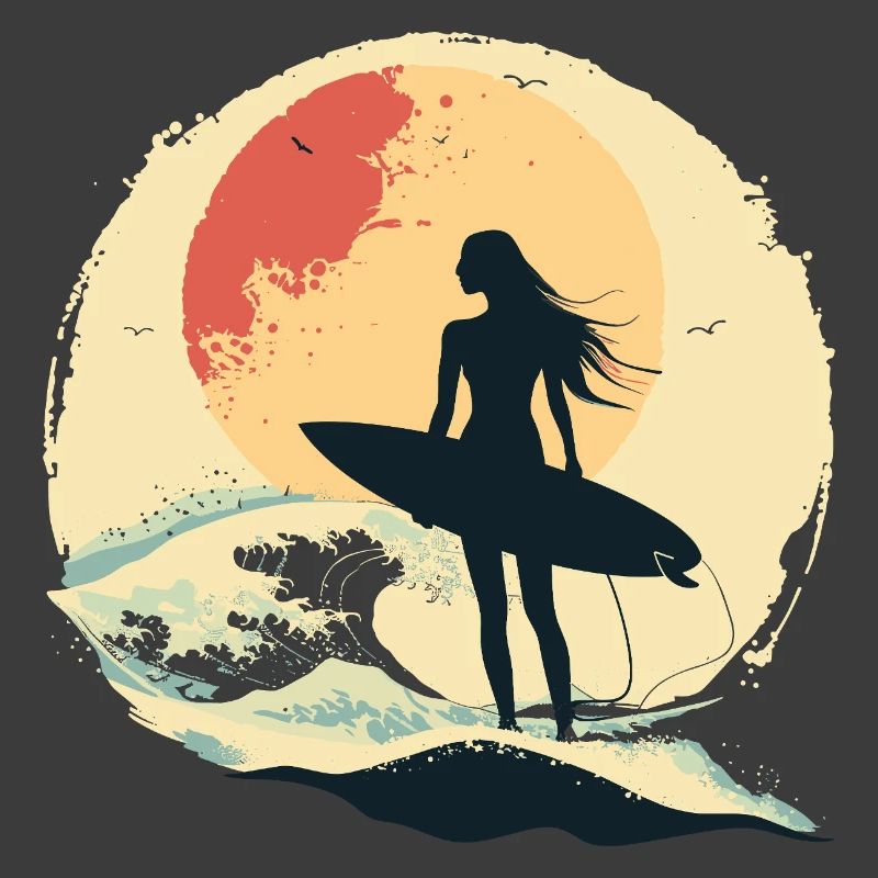 Surfing Frau