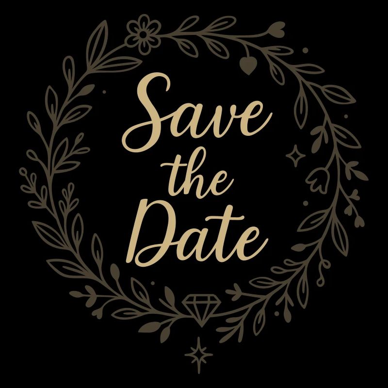 Save the Date Wreath with Diamond – Wedding 2025